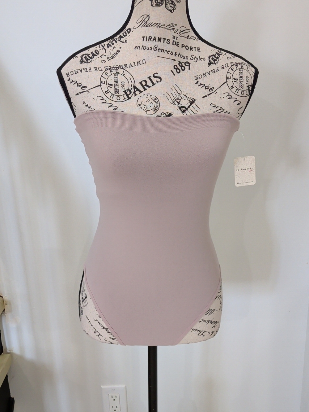 FREE PEOPLE | Women's Taupe Strapless Stretchy Bodycon Thong Bodysuit